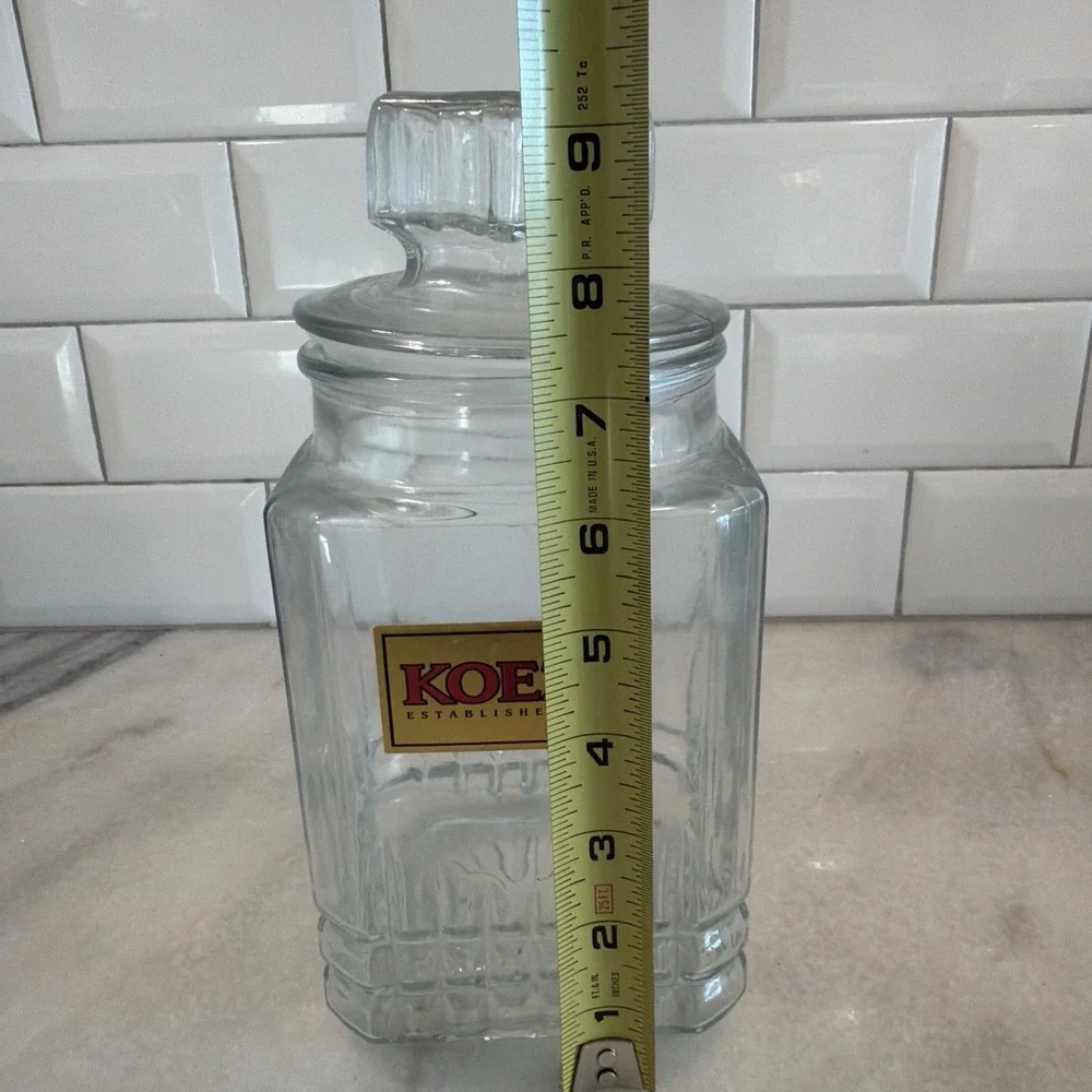 Collectible KOEZE'S APOTHECARY CANISTER JAR Glass 9